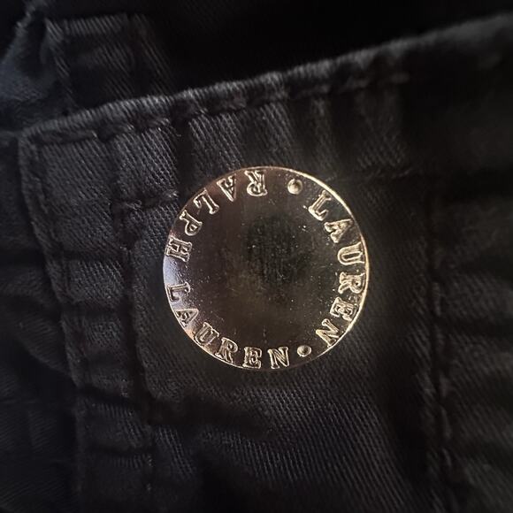 LAUREN RALPH LAUREN Capri Pants Size 4 Navy Blue Silver Buttons Y2K - Picture 5 of 6